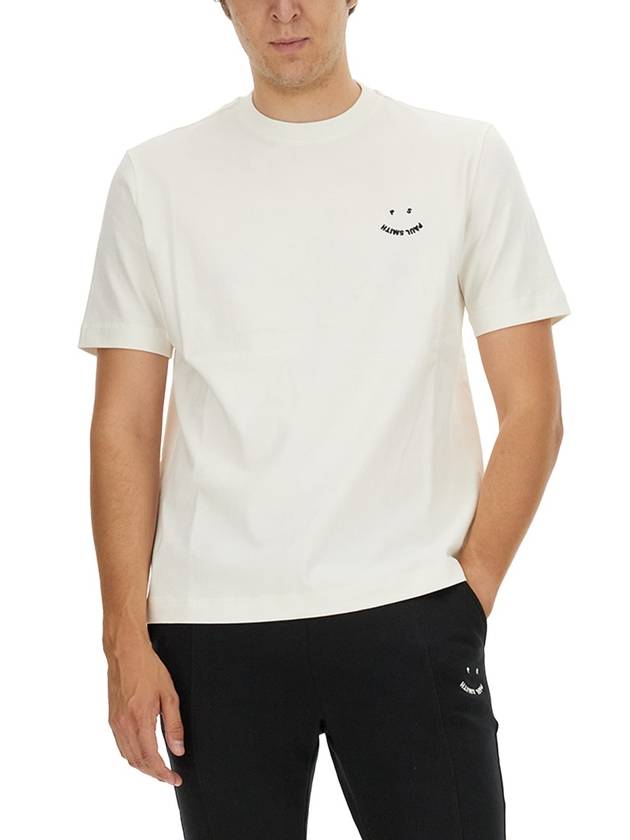 Happy Piece Dyed Short Sleeve T-Shirt Ivory - PAUL SMITH - BALAAN 5