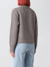 Metal Note Button Wool Knit Top Grey - BOTTEGA VENETA - BALAAN 7