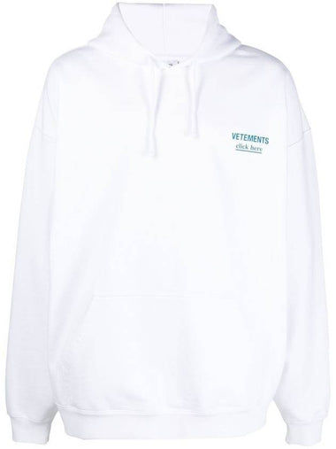 Embroidery Logo Hoodie White - VETEMENTS - BALAAN 1