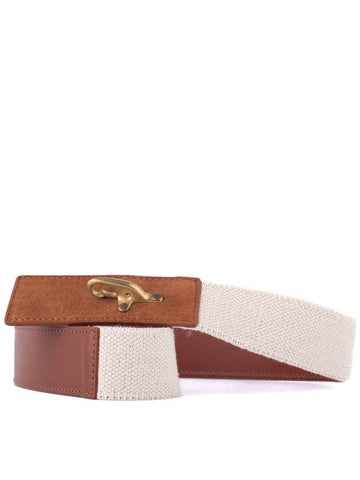 Fay Canvas And Nappa Leather Elastic Belt - FAY - BALAAN 1