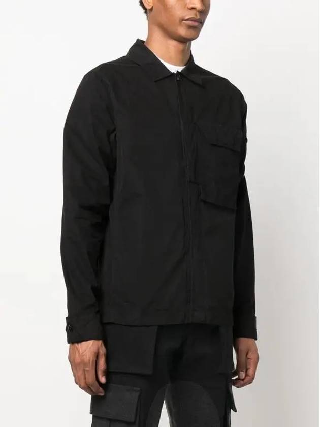 Lens Waffen Pocket Long Sleeve Shirt Black - CP COMPANY - BALAAN 4