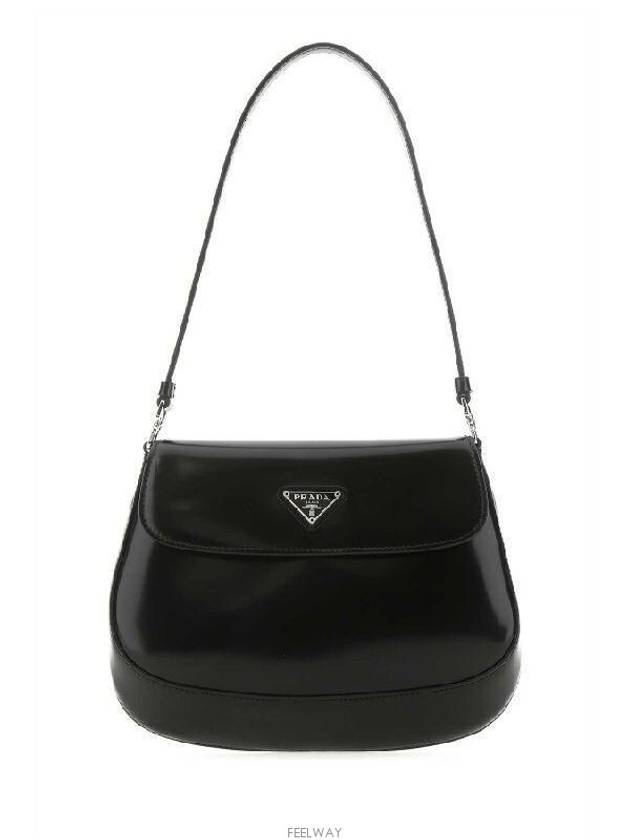 Cleo Brushed Flap Shoulder Bag Black - PRADA - BALAAN 2