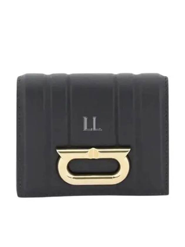 New Gancini Leather Half Wallet Black - SALVATORE FERRAGAMO - BALAAN 2