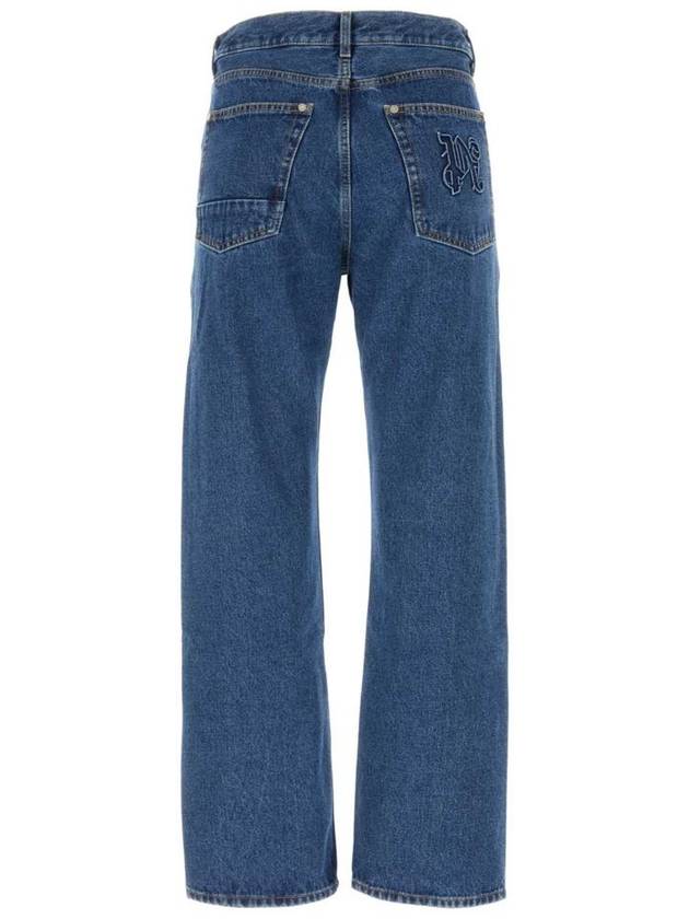 Denim Straight Pants PMYA043R24DEN0044010 LIGHT BLUE BLACK BLUE - PALM ANGELS - BALAAN 3