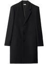 Tailored Wool Single Coat Black - BURBERRY - BALAAN 1