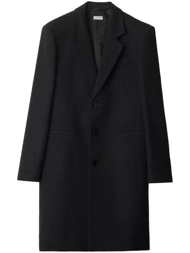 Tailored Wool Single Coat Black - BURBERRY - BALAAN 1