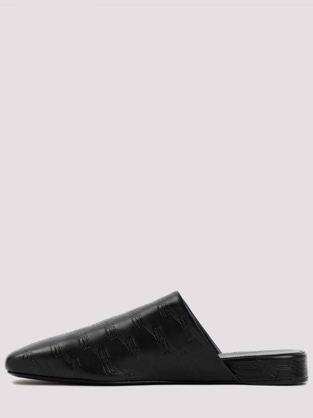 Debossed Logo Leather Mule Black - BALENCIAGA - BALAAN 3