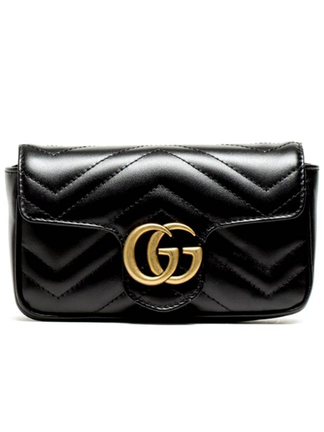 GG Marmont Matelasse Leather Super Mini Bag Black - GUCCI - BALAAN 3