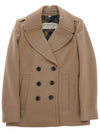 Double Half Coat 80364031 Tumble Bridge Camel Wool Cashmere Blend Women - BURBERRY - BALAAN 4