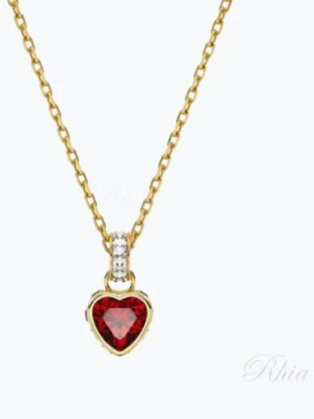 Stilla Heart Necklace Red Gold - SWAROVSKI - BALAAN 2