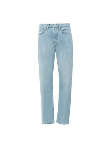 90s High Rise Denim Straight Jeans Light Blue - AGOLDE - BALAAN 1