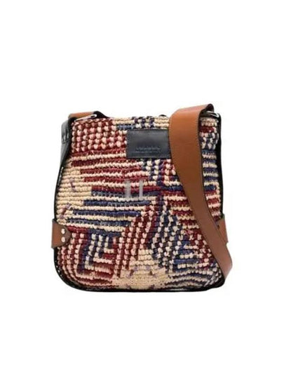 Bayia Mini Raffia Bucket Bag Navy Red - ISABEL MARANT - BALAAN 2