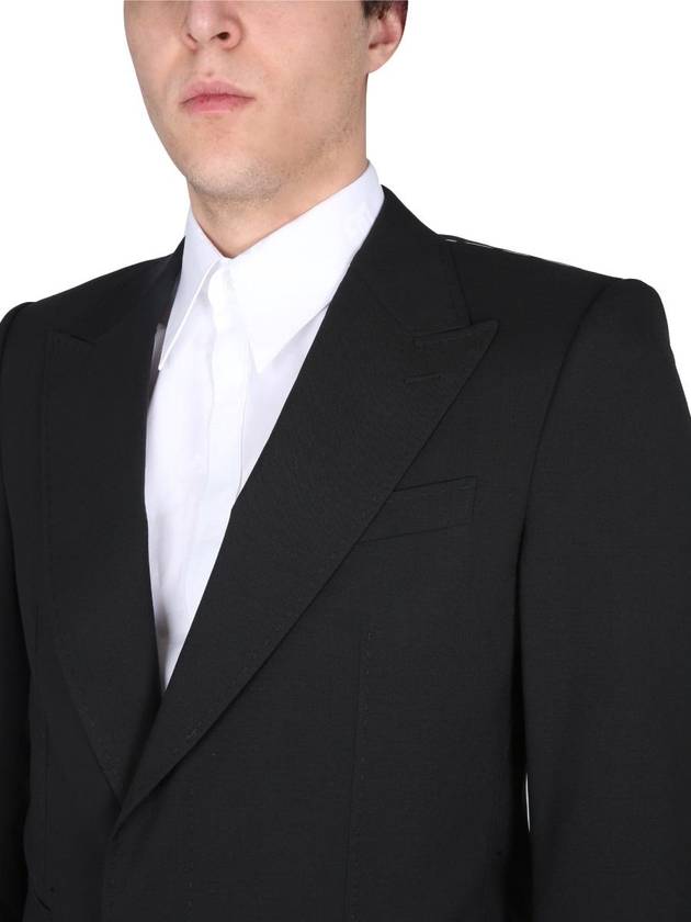 Men's Single Breasted Stretch Wool Jacket Black - DOLCE&GABBANA - BALAAN 5