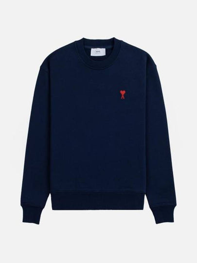 Small Heart Logo Sweatshirt Navy - AMI - BALAAN 2