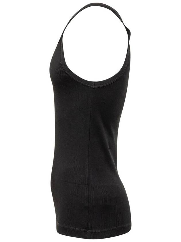 Ribbed Knit Tank Sleeveless Black - DOLCE&GABBANA - BALAAN 4