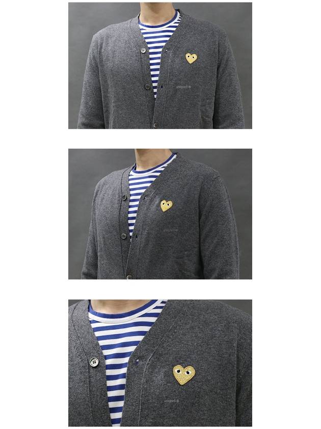 23ss heart gold wool cardigan - COMME DES GARCONS PLAY - BALAAN 5