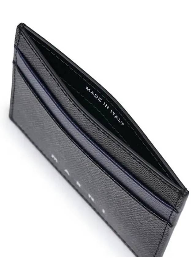 Bicolor Leather Card Wallet Black - MARNI - BALAAN 6