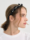 Pearl Point Gem Ribbon Hairband Black - SORRY TOO MUCH LOVE - BALAAN 3