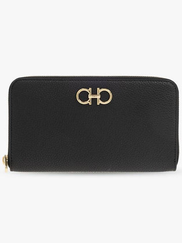 FERRAGAMO Leather Wallet, Women's, Black - SALVATORE FERRAGAMO - BALAAN 1