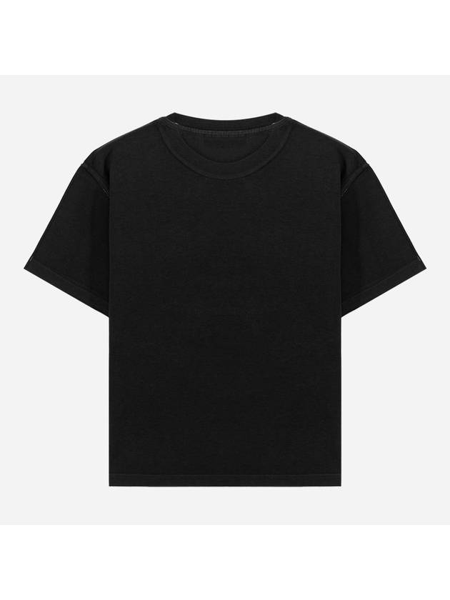 Logo Print Cotton Short Sleeve T-Shirt Black - MIU MIU - BALAAN 5