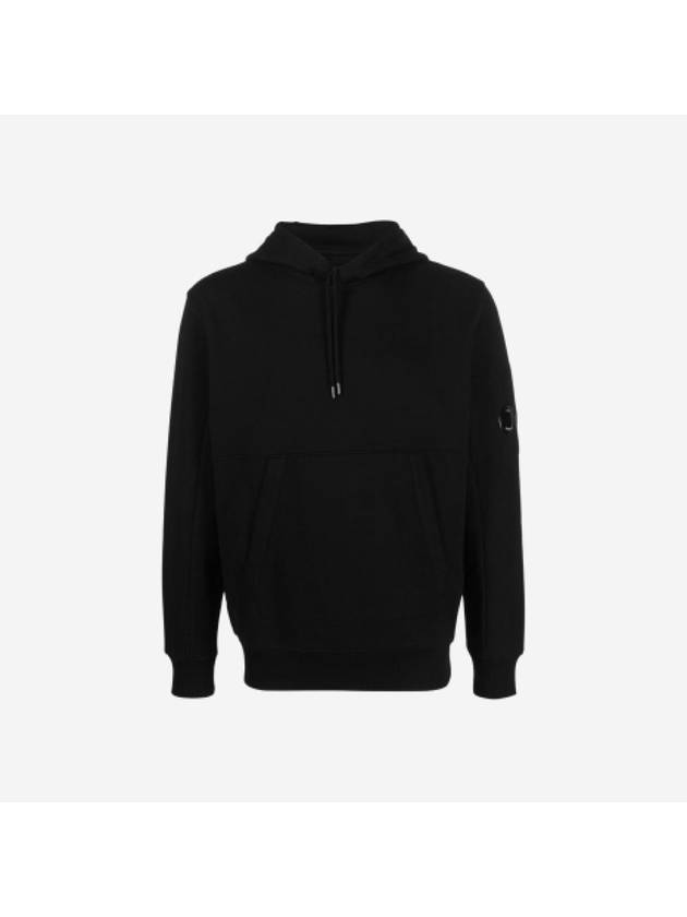 Logo Patch Drawstring Hoodie Black - CP COMPANY - BALAAN 2