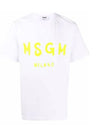 Milano Brushed Logo Print Short Sleeve T-Shirt White - MSGM - BALAAN 3