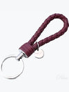 Intrecciato Leather Key Holder Burgundy - BOTTEGA VENETA - BALAAN 2