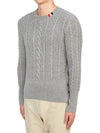 RWB Cable Wool Knit Top Grey - THOM BROWNE - BALAAN 3