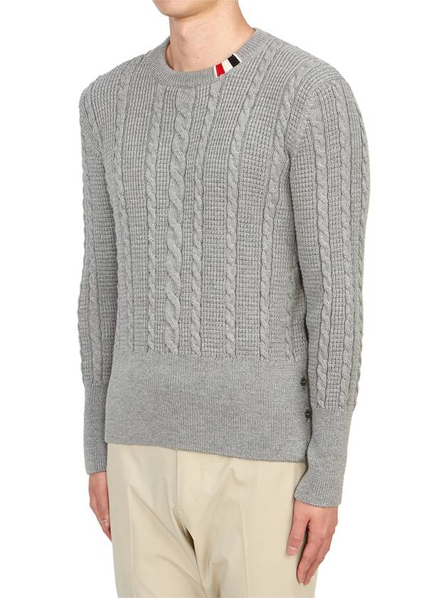 RWB Cable Wool Knit Top Grey - THOM BROWNE - BALAAN 3