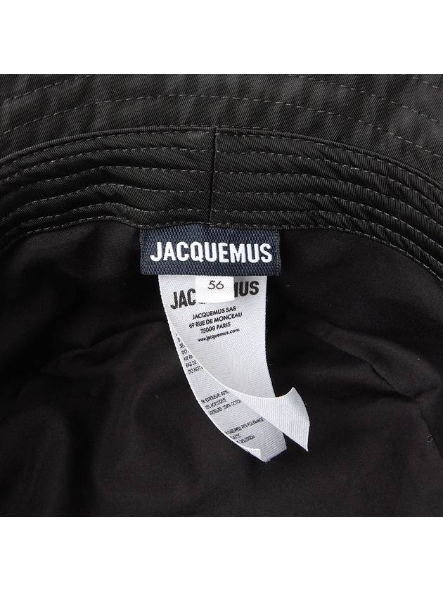 Le Bob Ovalie Nylon Bucket Hat Black - JACQUEMUS - BALAAN 9