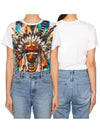 Indian Printing Women's Short Sleeve T-Shirt s5hj601i408 - BALMAIN - BALAAN 1