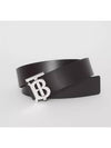 TB Reversible Monogram Leather Belt Black - BURBERRY - BALAAN 5