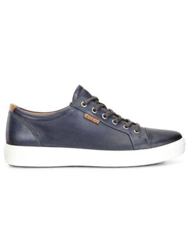 Men's Soft 7 M Leather Low Top Sneakers Navy - ECCO - BALAAN 2