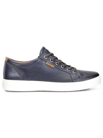 Men's Soft 7 M Leather Low Top Sneakers Navy - ECCO - BALAAN 2