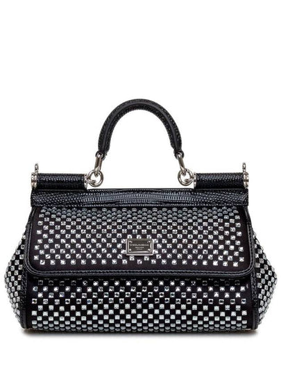 Sicily Crystal Small Tote Bag Black - DOLCE&GABBANA - BALAAN 2