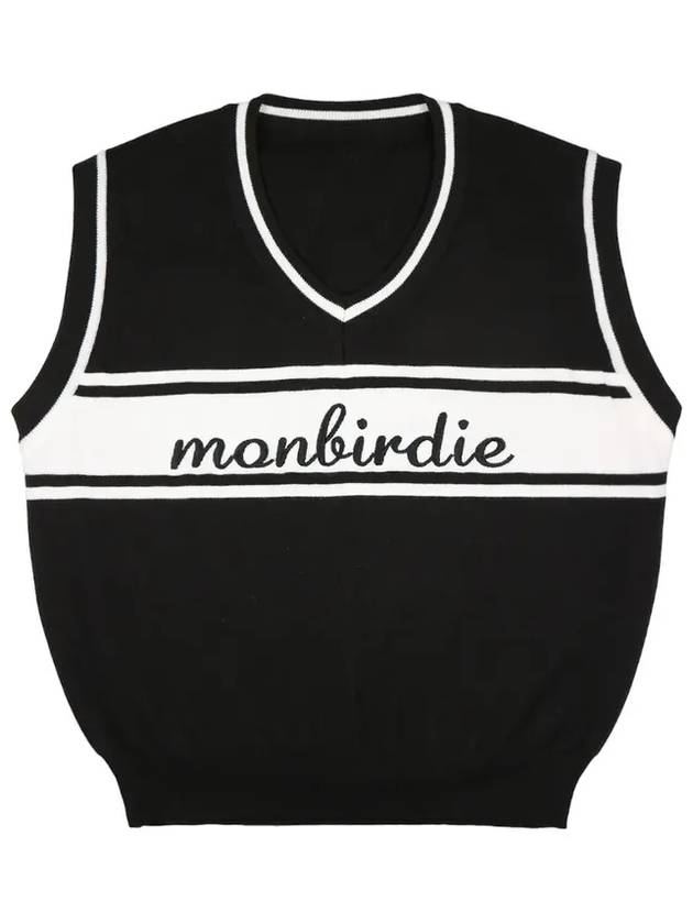 LOGO EMBROIDERY VEST color block BLACK - MONBIRDIE GOLF - BALAAN 2