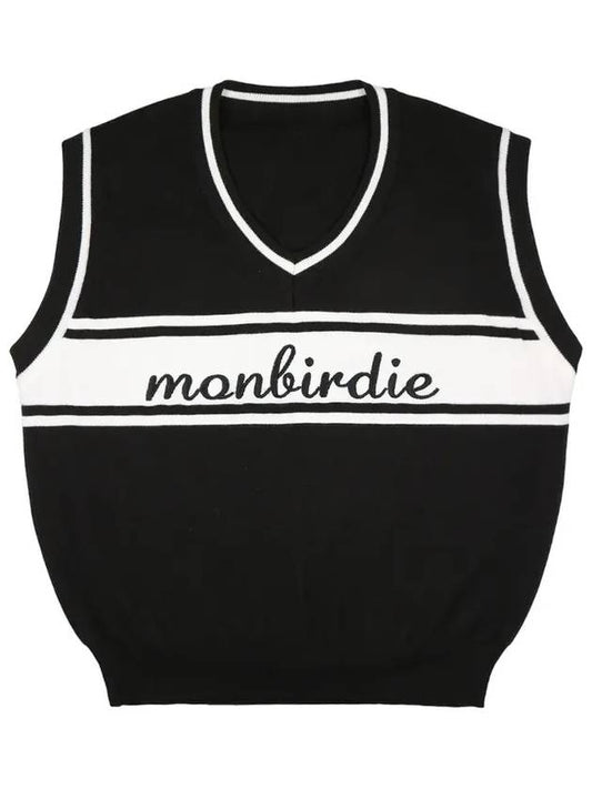 LOGO EMBROIDERY VEST color block BLACK - MONBIRDIE GOLF - BALAAN 2