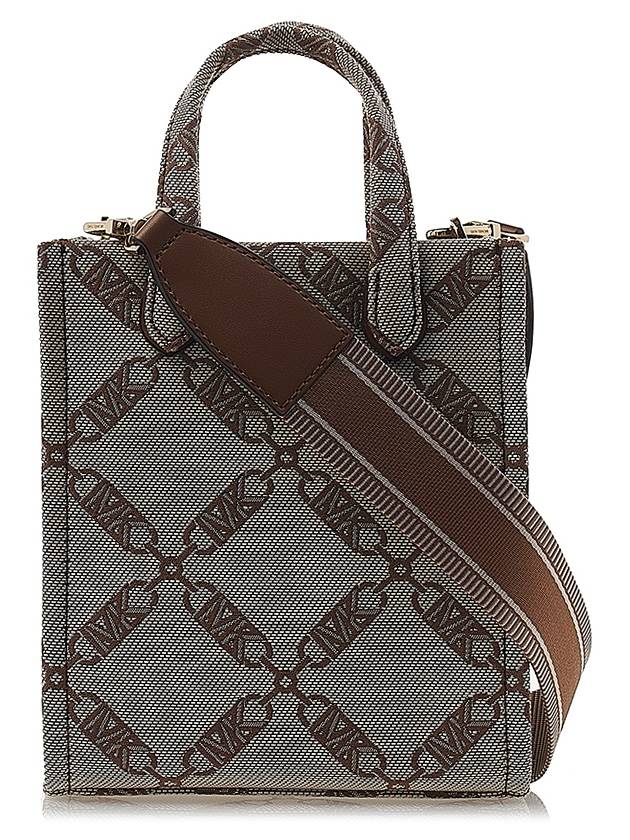 Gigi Extra Small Jacquard Tote Bag Natural - MICHAEL KORS - BALAAN 4