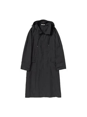 Women s High Density Cotton Poly Cross Hooded Coat Black Ivory A23SC03PC - AURALEE - BALAAN 1