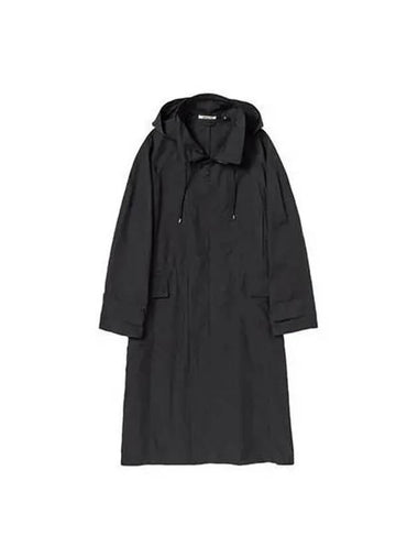 Women s High Density Cotton Poly Cross Hooded Coat Black Ivory A23SC03PC - AURALEE - BALAAN 1