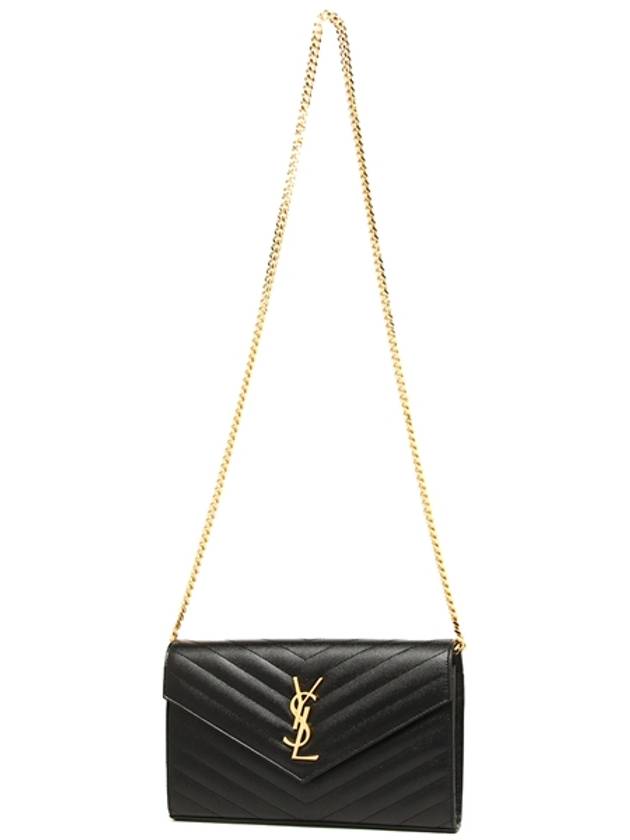 Monogram Matelasse Chain Shoulder Bag Black - SAINT LAURENT - BALAAN 7