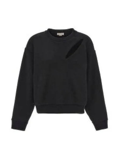 Cutout Detail Round Neck Sweatshirt Black - ALEXANDER MCQUEEN - BALAAN 2