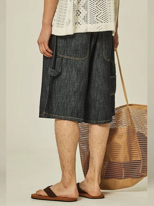 Toki Linen Denim Bermuda Shorts Indigo - TRADCLUB - BALAAN 3