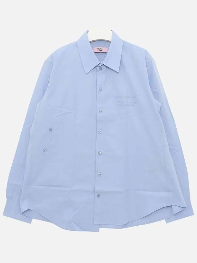 Chest Logo Asymmetrical Hem Men s Shirt CMR424SP BLUE - MARTINE ROSE - BALAAN 3