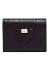 Gancini Logo Half Wallet Black - SALVATORE FERRAGAMO - BALAAN 1