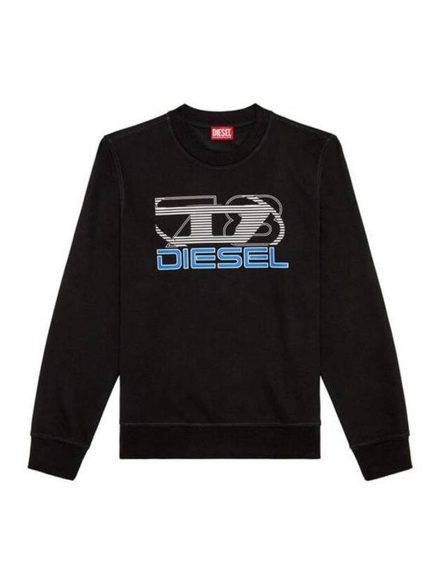 D Logo Cotton Sweatshirt Black - DIESEL - BALAAN 1