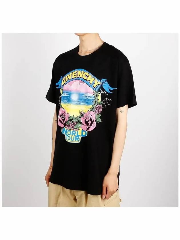 World Tour Cotton Oversized Short Sleeved T-Shirt Black - GIVENCHY - BALAAN 3