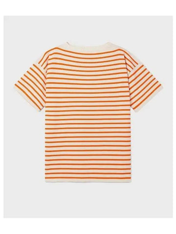 ANDERSEN Boatman short sleeve striped knit Orange - ANDERSEN-ANDERSEN - BALAAN 1