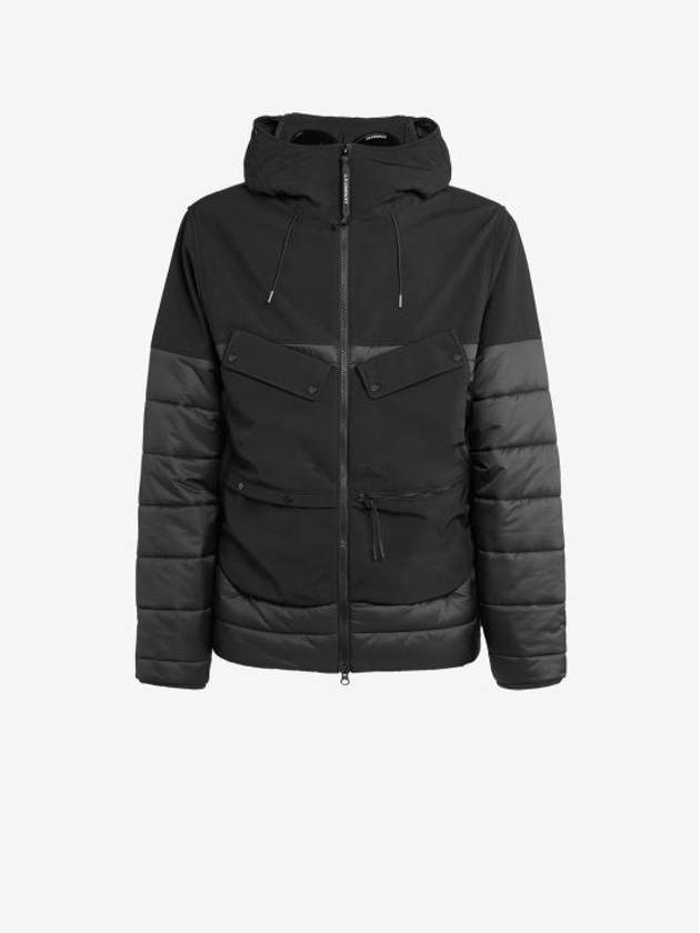 Shell R Blend Goggle Detail Hooded Jacket Black - CP COMPANY - BALAAN 2