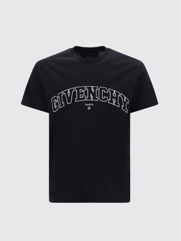 College Embroidered Logo Short Sleeve T-Shirt Black - GIVENCHY - BALAAN 2